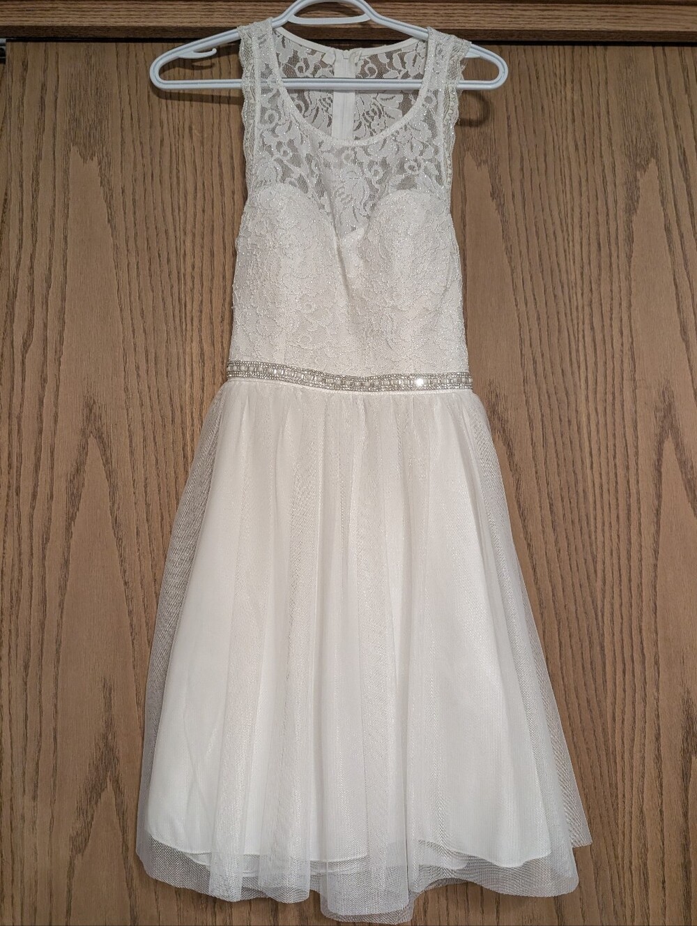 Sequin hearts White Juniors Dress Size 7